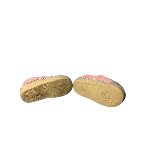 Cute Baby Girls Pink & Grey Bunny Slippers Size 1 - Picture 8 of 8